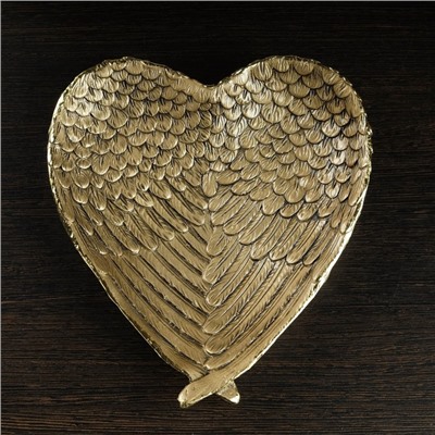 Подставка конфетница "Крылья ангела" золото 23х20х4см