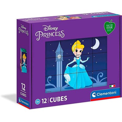 Clementoni. Кубики "Принцессы Disney" 12 шт. арт.45012*
