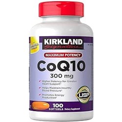 Kir-kland-Signature CoQ10 300mg Softgels - Premium Coenzyme Q10 - Co Q-10 300mg Softgel / 300mg Per Serving - for High-Absorption, Powerful-Antioxidant, Support Heart & Energy-Production (Pack of 1)