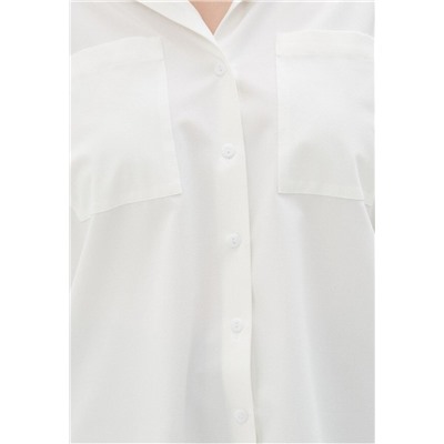 4505 Блуза белая оверсайз из плотной, приятной ткани