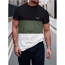 Manfinity Homme Herren Rundhals Kurzarm Farbblock T-shirt