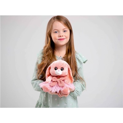Мягкая игрушка «Зайка Ла-Пу-Ля в платье с короной», цвет розовый, 20 см