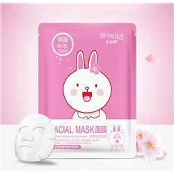 Тканевая маска с экстрактом сакуры Bioaqua Facial Mask Animal, ЗАЯЦ