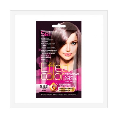 5в1 Стойкая крем-краска для волос Effect Color 50 мл, тон 5.62 спелая вишня