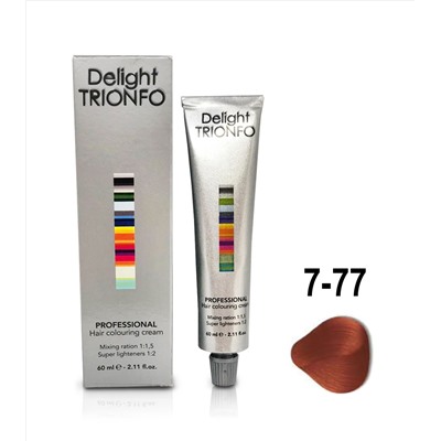 ДТ 7-77 крем-краска стойкая для волос, средне-русый интенсивный медный / Delight TRIONFO 60 мл