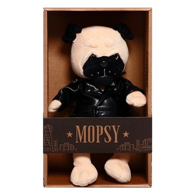 Мягкая игрушка "Мопс Мопси в кожаной куртке", 20 см MT-MRT-M002-20