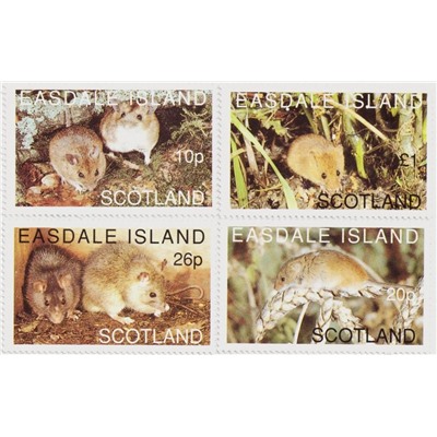 Набор негашеных марок Шотландии "Хомяки"