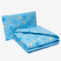 Комплект в кроватку для мальчика: одеяло 110х140см, подушка 40х60см, МИКС, бязь,синтепон