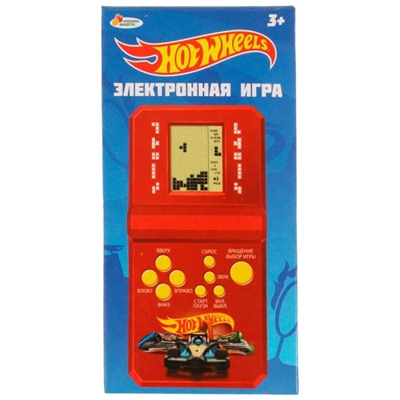 Играем вместе. Электронная игра тетрис "Hot Wheels" 12,5*6,5*2,5 см арт.B1420010-R12