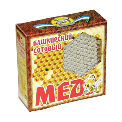Мёд сотовый цветочный секционный в картонной упаковке