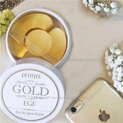 Гидрогелевые патчи для глаз Gold & EGF Eye & Spot, PETITFEE, ОРИГИНАЛ