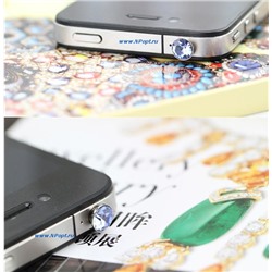 Штекер для Iphone в разъем для наушников "Кристалл" Декор+защита от пыли. Фасовка 10 штук, цвета в ассортименте 904492