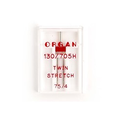 Иглы для бытовых швейных машин ORGAN двойные супер стрейч №75/4, уп.1 игла