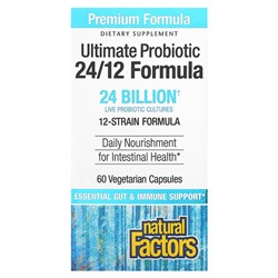 Natural Factors Ultimate Probiotic, Формула 24/12, 24 миллиарда, 60 вегетарианских капсул