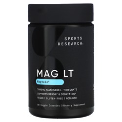 Sports Research MAG LT, Магтеин, 2000 мг, 90 растительных капсул (666 мг в капсуле)