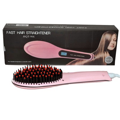 Расческа-выпрямитель "FAST HAIR STRAIGHTENER" HQT-906 Pink