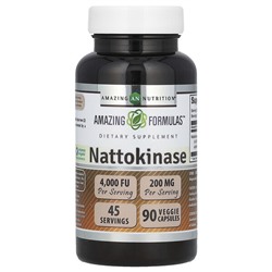 Amazing Nutrition Nattokinase, 200 mg, 90 Veggie Capsules (100 mg Per Capsule)