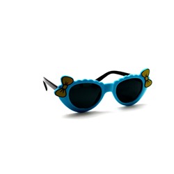 Детские солнцезащитные очки 2 бантика голубой черный