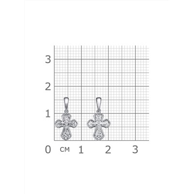Крест из серебра литье белый