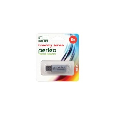 8Gb Perfeo E01 Silver Economy Series USB 2.0 (PF-E01S008ES)