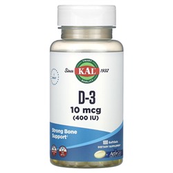 KAL D-3, 10 мкг (400 МЕ), 100 мягких таблеток