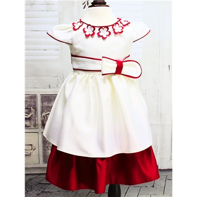 011951 Платье "двойная юбка" бордовый (Выставочный образец)