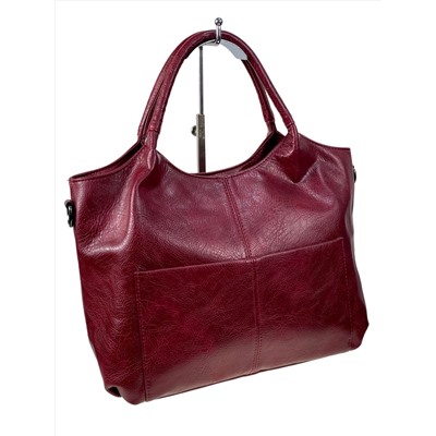 Женская сумка из искусственной кожи цвет бордовый