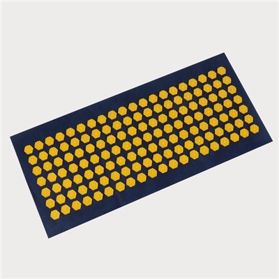 Ипликатор - коврик, основа спанбонд, 140 модулей, 28 × 64 см, цвет тёмно-синий/жёлтый