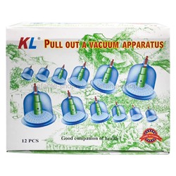 Вакуумные банки для массажа KL Pull Out Vacuum Apparatus 12 штук (TV)