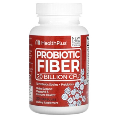 Health Plus Пробиотическая клетчатка, 20 миллиардов КОЕ, 30 капсул