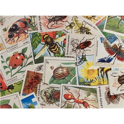 Набор различных марок, Насекомые (25 шт.)