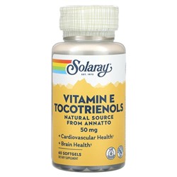 Solaray Vitamine E Tocotrienols, 50 mg, 60 Softgels