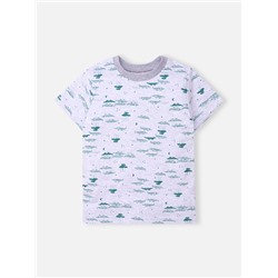 Серая футболка с крокодилами для новорождённого (499442765)