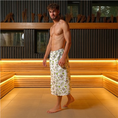 Полотенце для бани "Герой бани" мужской килт, 75х150 см, 100% хл, вафельное полотно