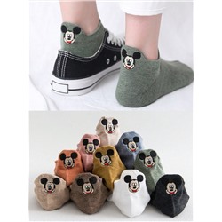 2/6/8/10 Paar Damen/Mädchen süße mit Mickey Maus bestickte Knöchelsocken, weiche bequeme Lässig socken für Sport & Alltag, farblich sortiert (verschiedene Mengenoptionen verfügbar)