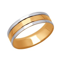 Обручальное кольцо из комбинированного золота, 110164