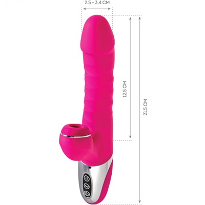 JOS Вибратор с вакуум-волновой стимуляцией клитора TO-FROLLY, силикон, розовый, 21,5см