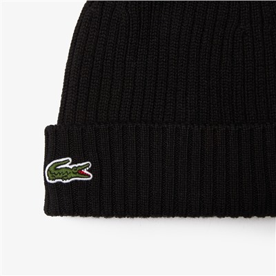 Unisex LACOSTE Beanie aus gerippter Wolle