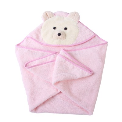 Детское полотенце с капюшоном Розовый