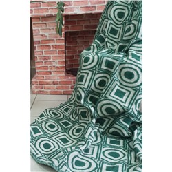 Одеяло п-ш 30% шерсть  жаккардовое 140*200 пл. 420 зеленый круги