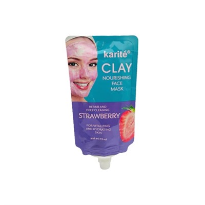 Набор глиняных масок с экстрактом клубники Karite Clay Srawberry Face Mask 15мл (упаковка 12шт)