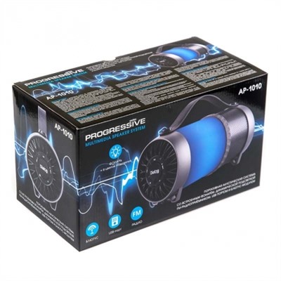 Bluetooth колонка Dialog Progressive AP-1010, 12 Вт, MP3/FM/AUX, светильник/цветомузыка