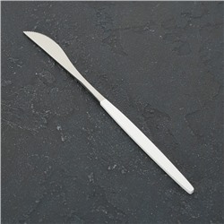 Нож столовый из нержавеющей стали Magistro «Блинк», 22 см, на подвесе, цвет серебряный, белая ручка