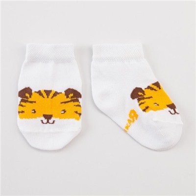 Носки детские Крошка Я «Тигр», цвет белый, 8-10 см