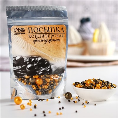 Посыпка кондитерская мягкая: черная, оранжевая, 50 г.