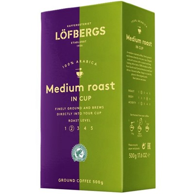 Кофе молотый Lofbergs Medium Roast in cup 500 г