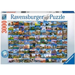 Ravensburger. Пазл карт. 3000 арт.17080 "Красивые места Европы"