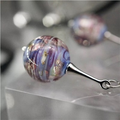 Серьги из муранского стекла PURPLE MIST LS2548