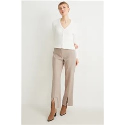 Cloth trousers - mid-rise waist - wide leg