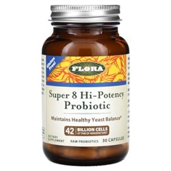 Flora Super 8 Hi-Potency Probiotic - 42 миллиардов КОЕ - 30 капсул - Flora